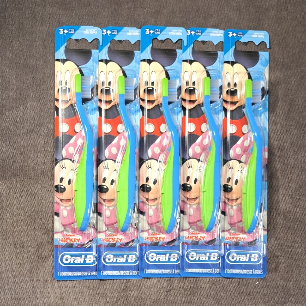 2/$5 5ea Oral-B Disney Junior Mickey & Minnie Age 3+ Extra Soft Toothbrushes NEW